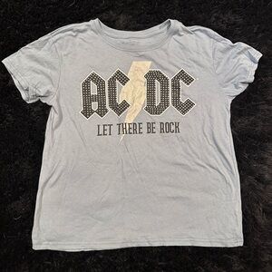 AC/DC Let There Be Rock Light Blue Graphic T-shirt (XL)